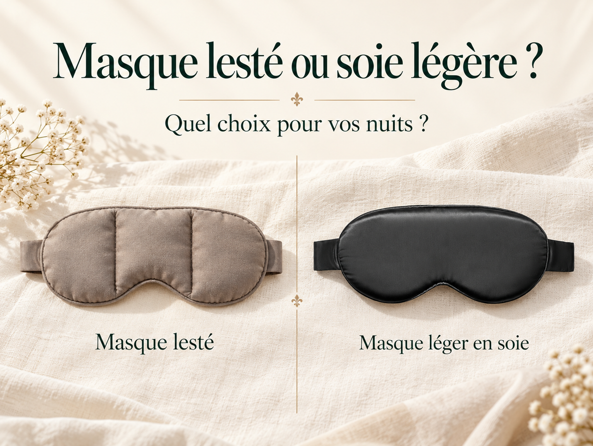 Masque de sommeil lesté ou masque léger en soie : lequel choisir ?