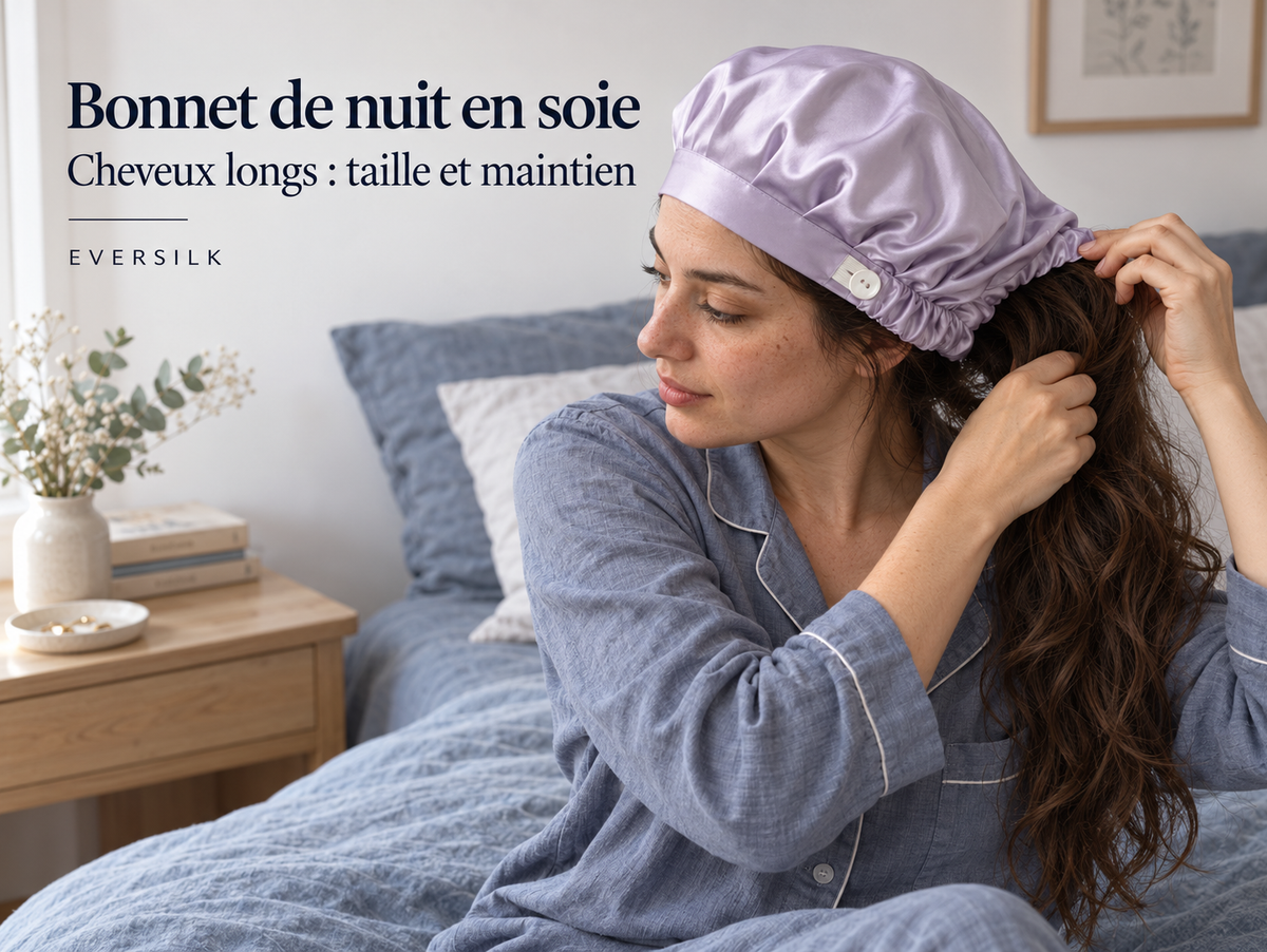 Bonnet de nuit en soie EVERSILK pour cheveux longs