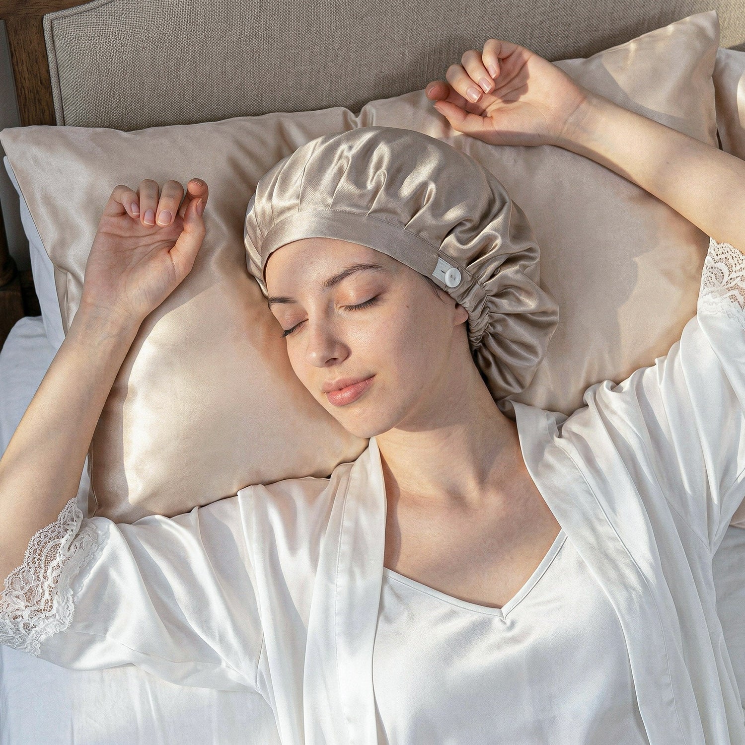 Bonnet de nuit Eversilk – Beige