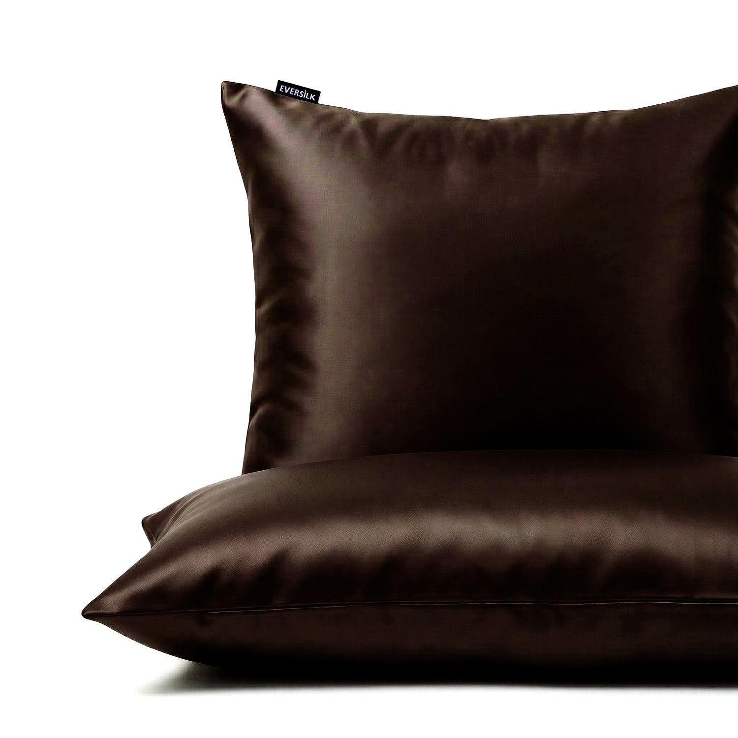 Taie d'oreiller 100% pure soie de mûrier - Chocolat - Euro - EVERSILK.fr