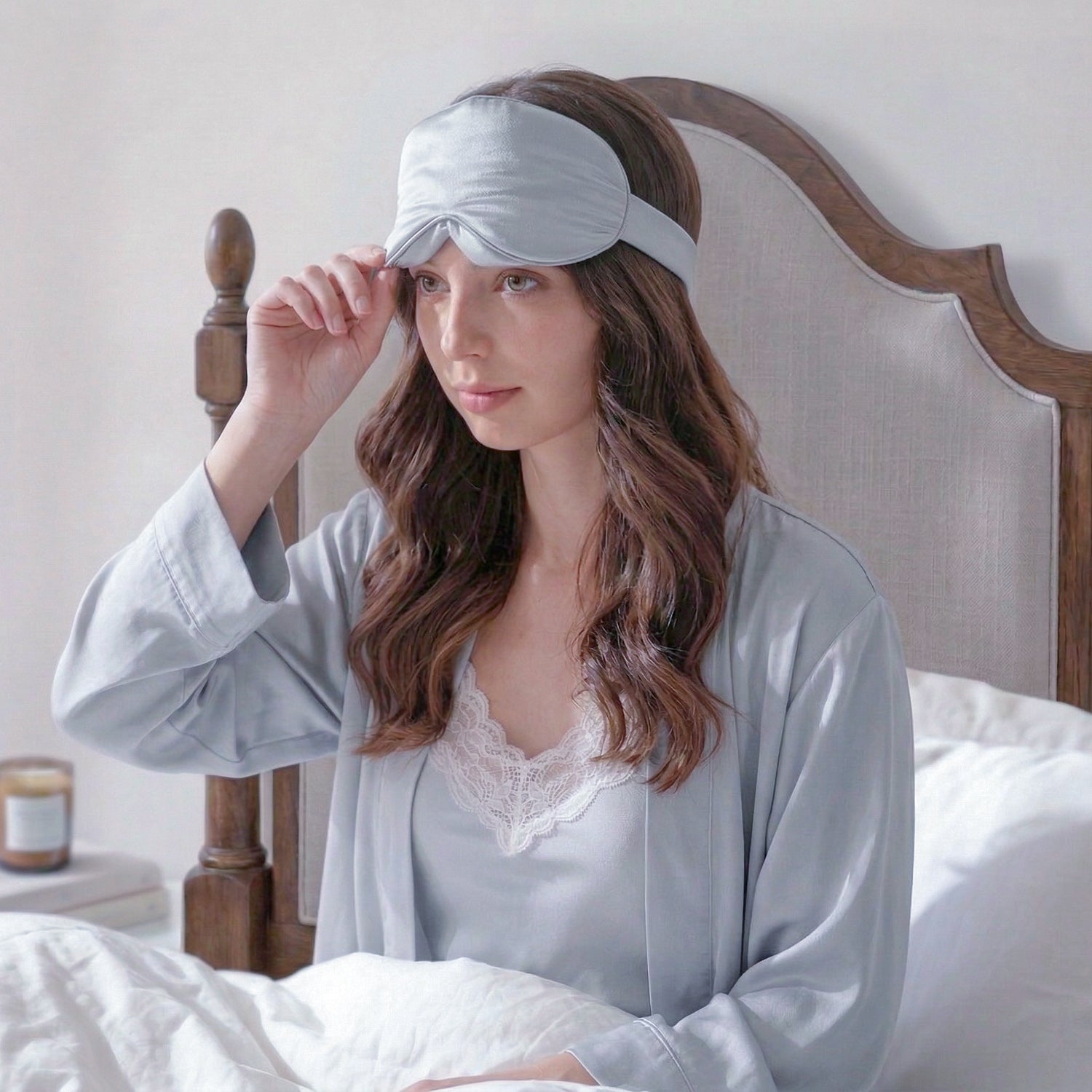 Masque de nuit en soie EVERSILK – Gris Argenté - EVERSILK.fr