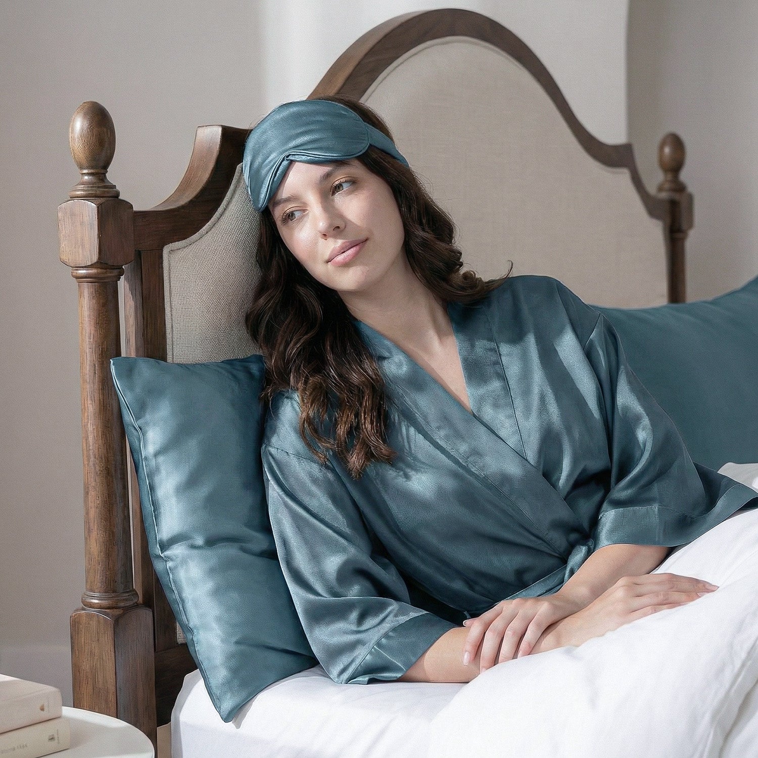 Masque de nuit en soie EVERSILK – Bleu Windward - EVERSILK.fr