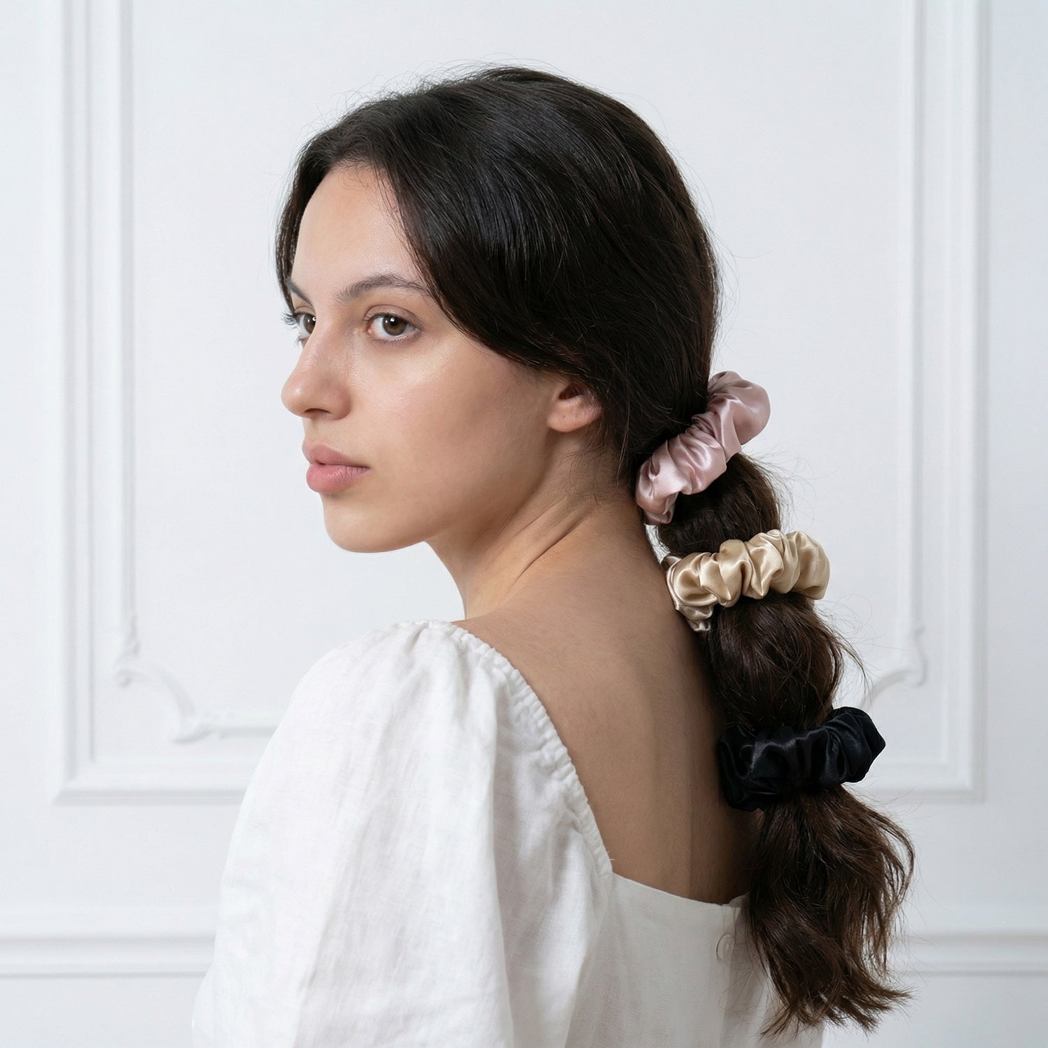 Trio de chouchous – Beige, Lotus & Noir - EVERSILK.fr