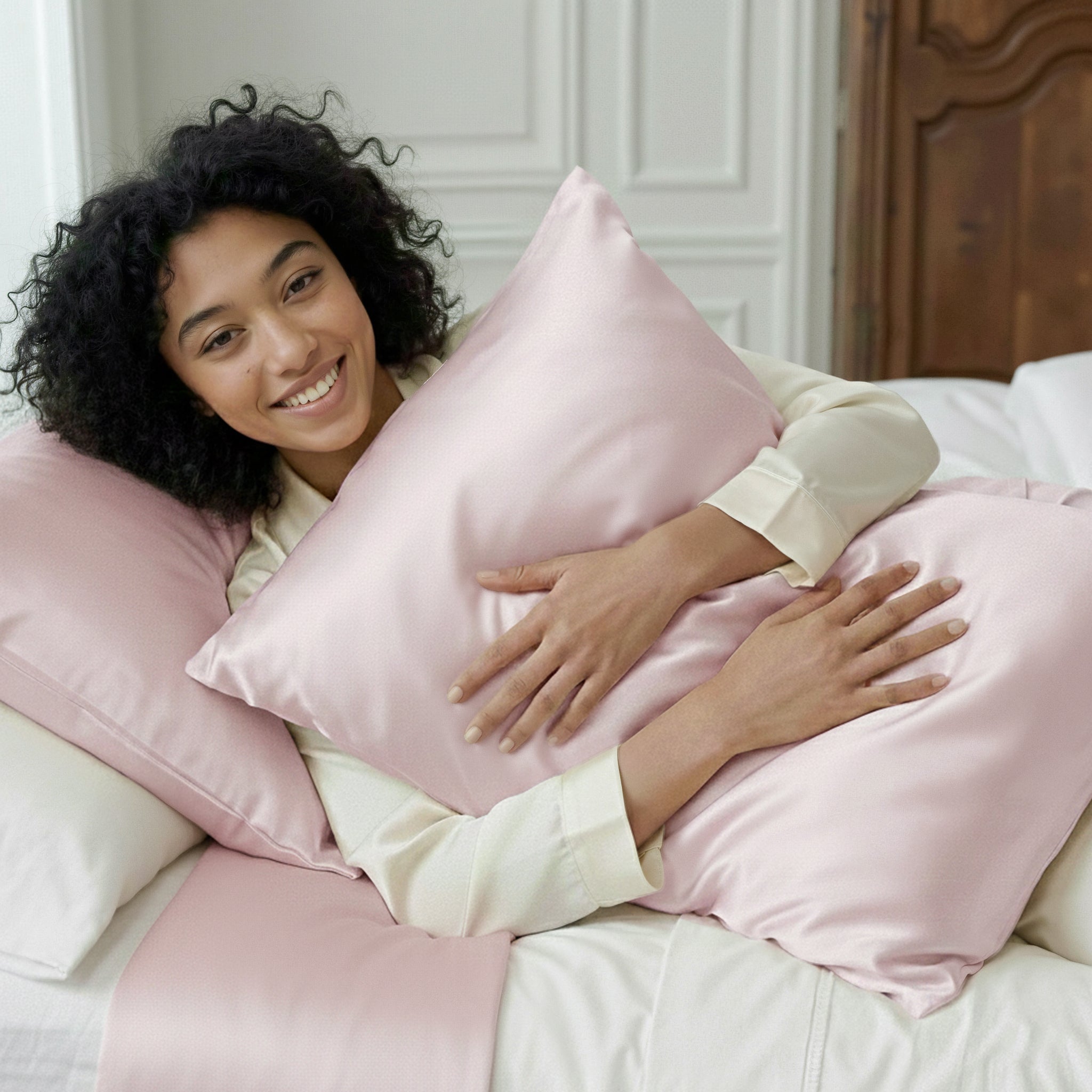 Taie d'oreiller 100% pure soie de mûrier - Rose - Rectangulaire - EVERSILK.fr