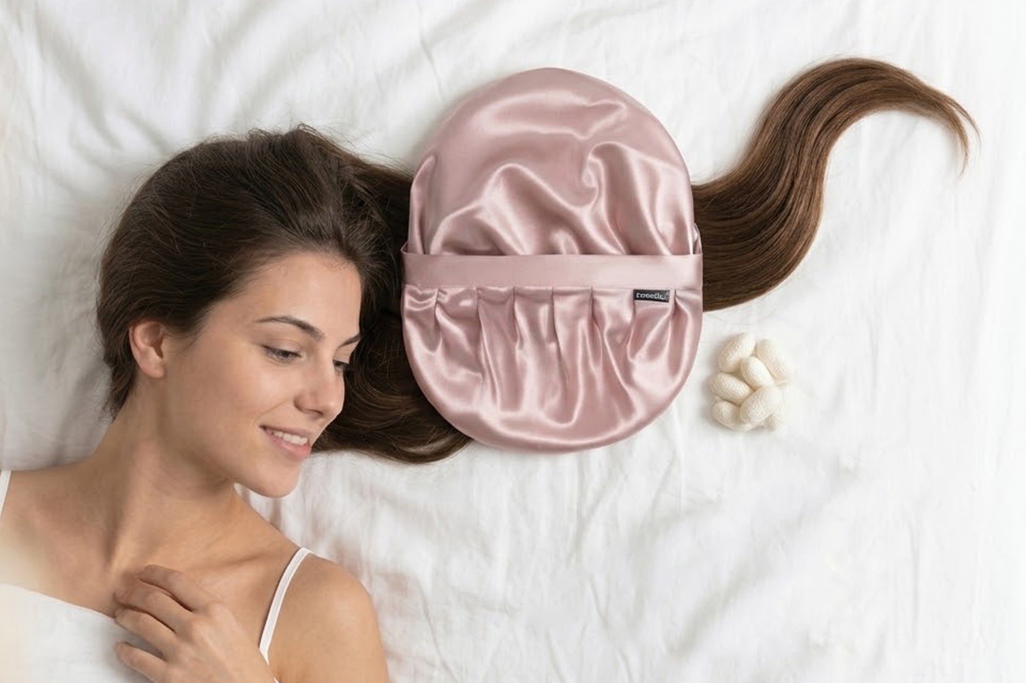 Bonnet de nuit en soie EVERSILK, protection capillaire nocturne