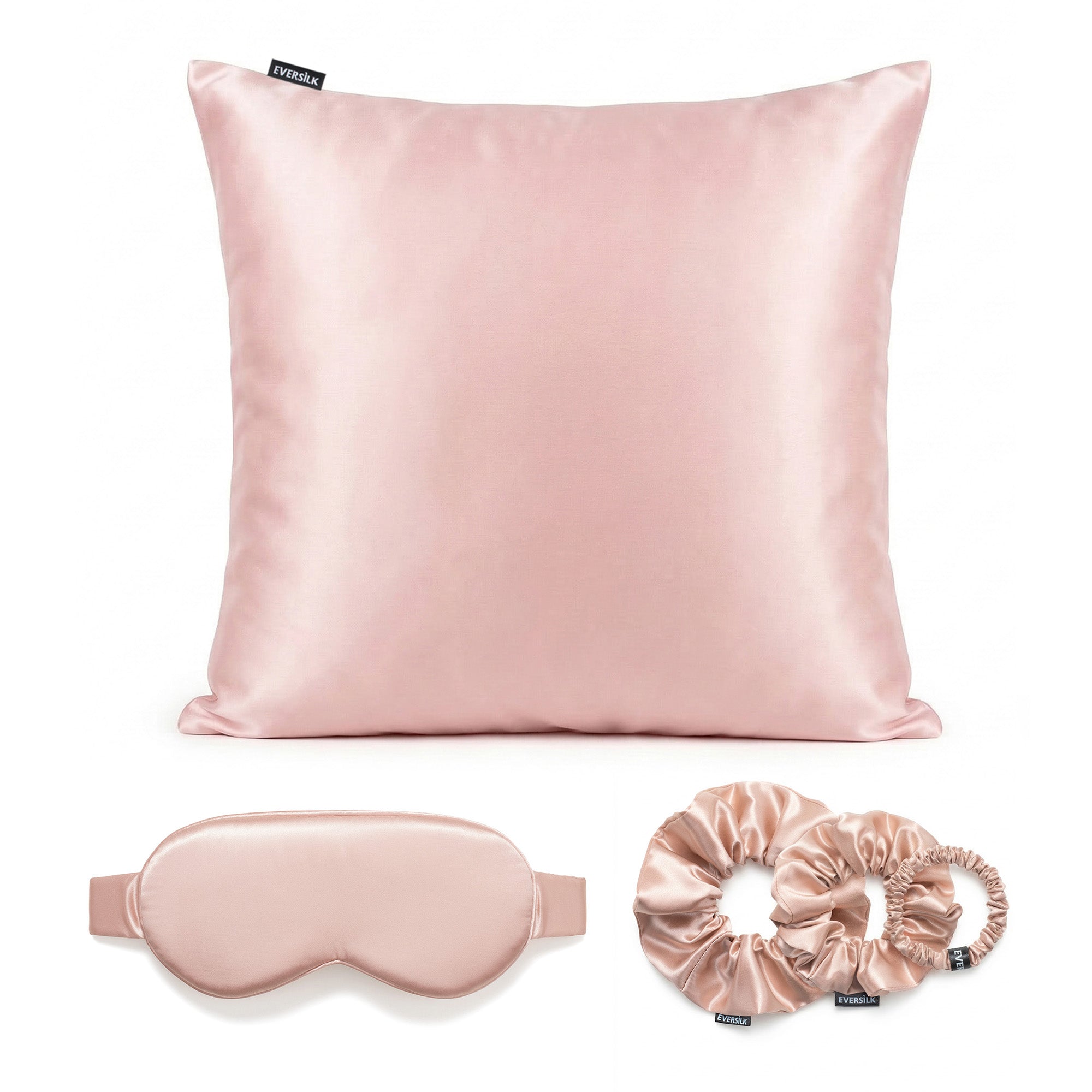 Coffret Signature EVERSILK — Taie d’oreiller + Masque de nuit + Chouchou - Rose