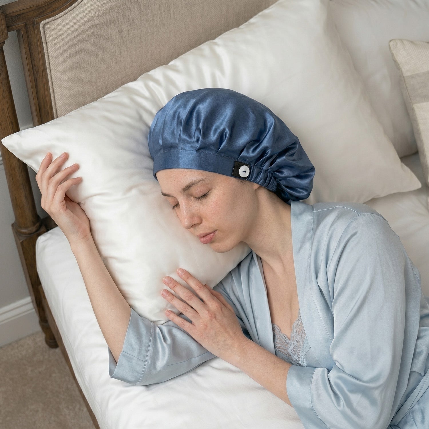 Bonnet de nuit Eversilk – Marine