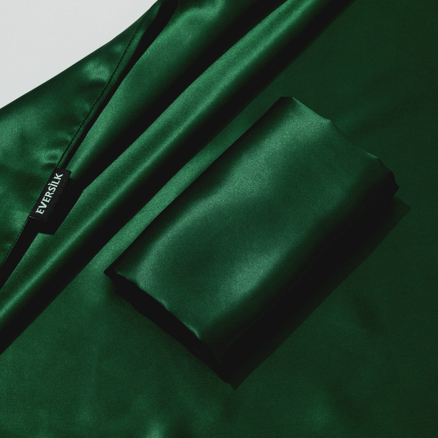 Taie d'oreiller 100% pure soie de mûrier - Vert Foncé - Euro - EVERSILK.fr