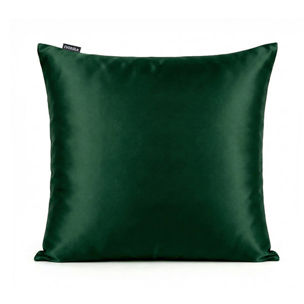 Taie d'oreiller 100% pure soie de mûrier - Vert Foncé - Euro - EVERSILK.fr