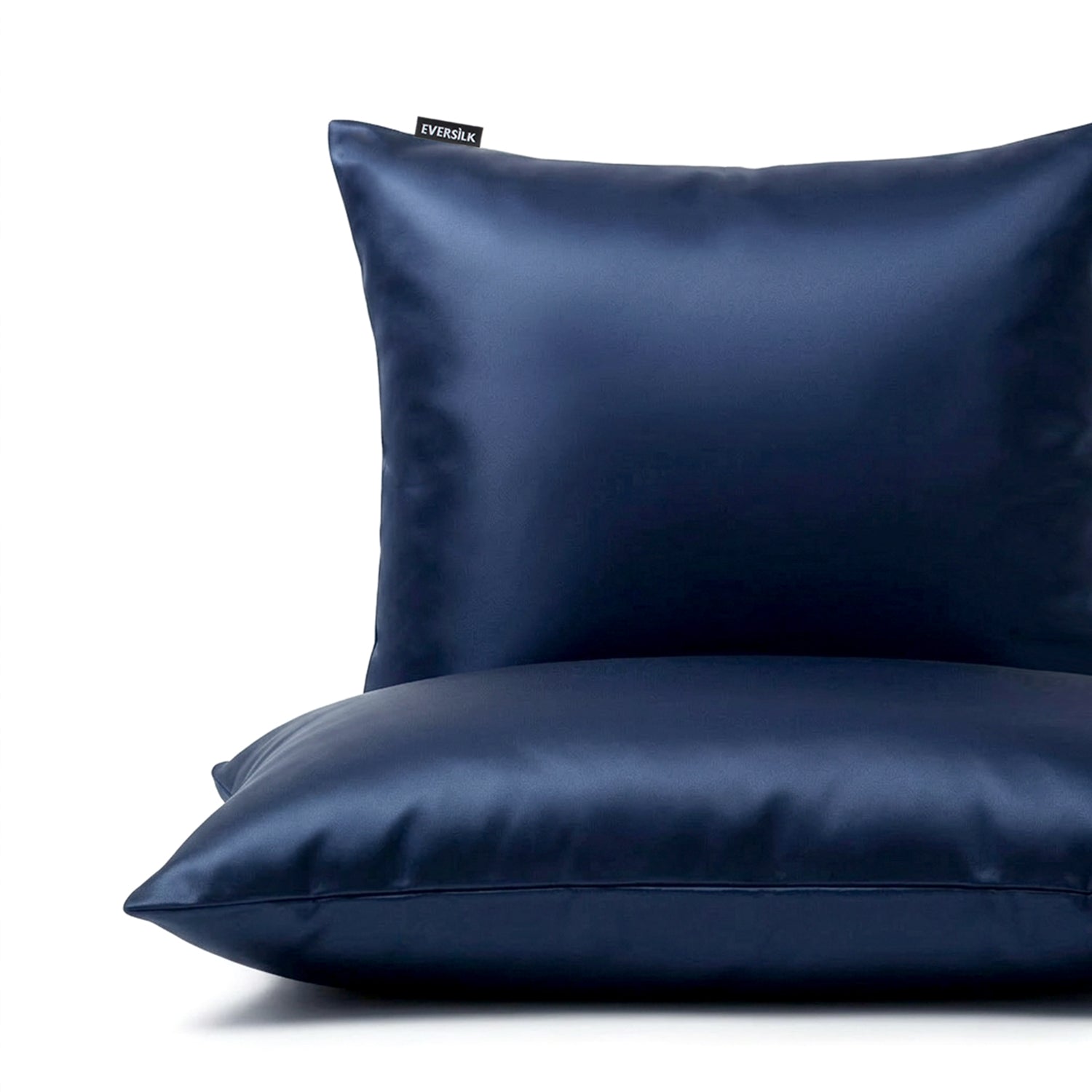 Taie d'oreiller 100% pure soie de mûrier - Bleu Marine - Euro - EVERSILK.fr