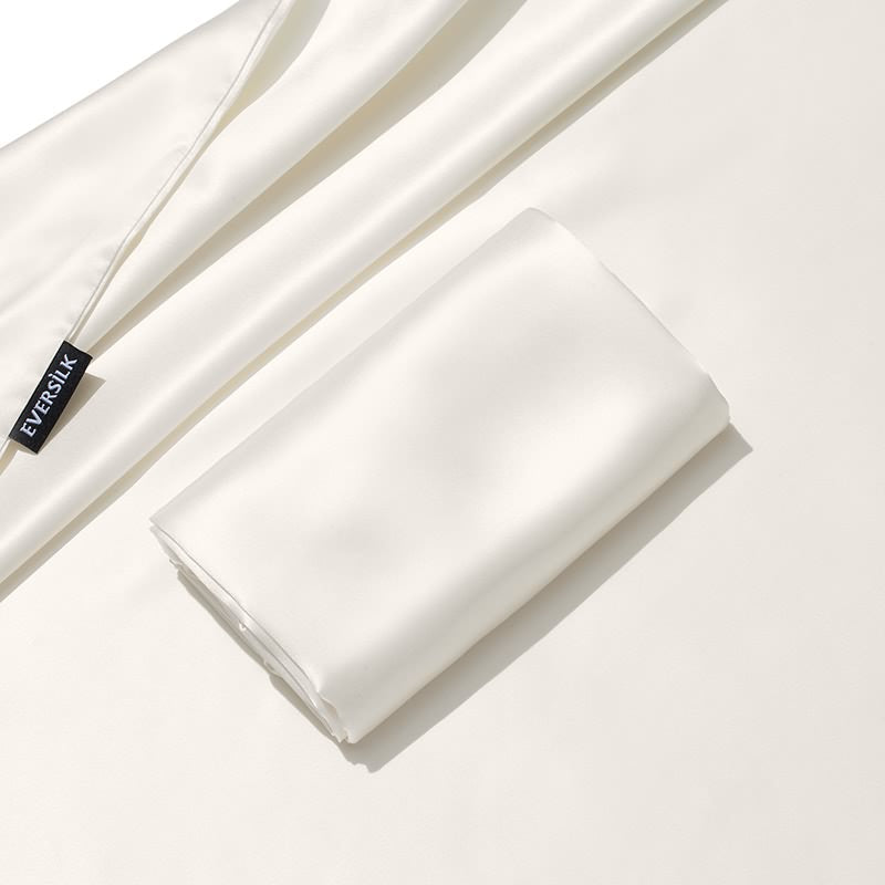 Taie d'oreiller 100% pure soie de mûrier Blanc