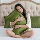 Taie d'oreiller 100% pure soie de mûrier - Olive - Rectangulaire - EVERSILK.fr