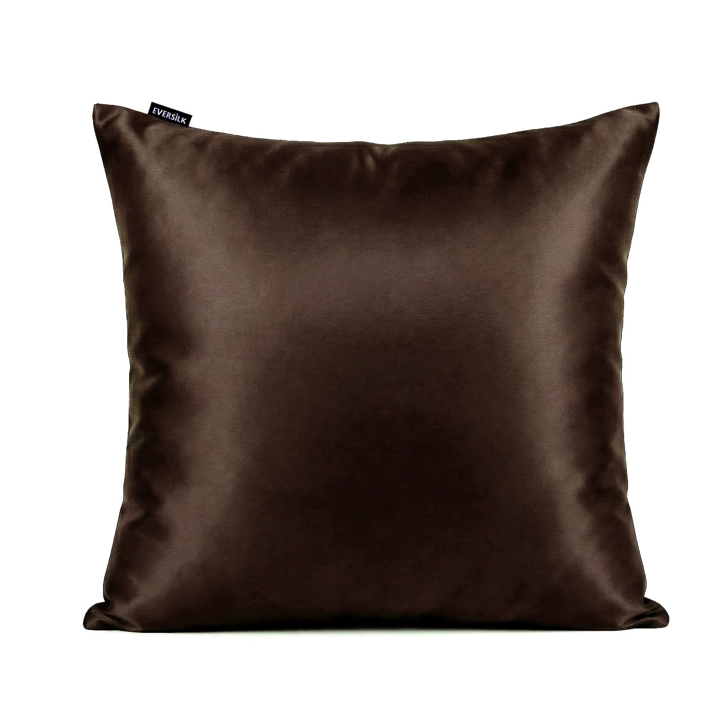Taie d'oreiller 100% pure soie de mûrier - Chocolat - Euro - EVERSILK.fr
