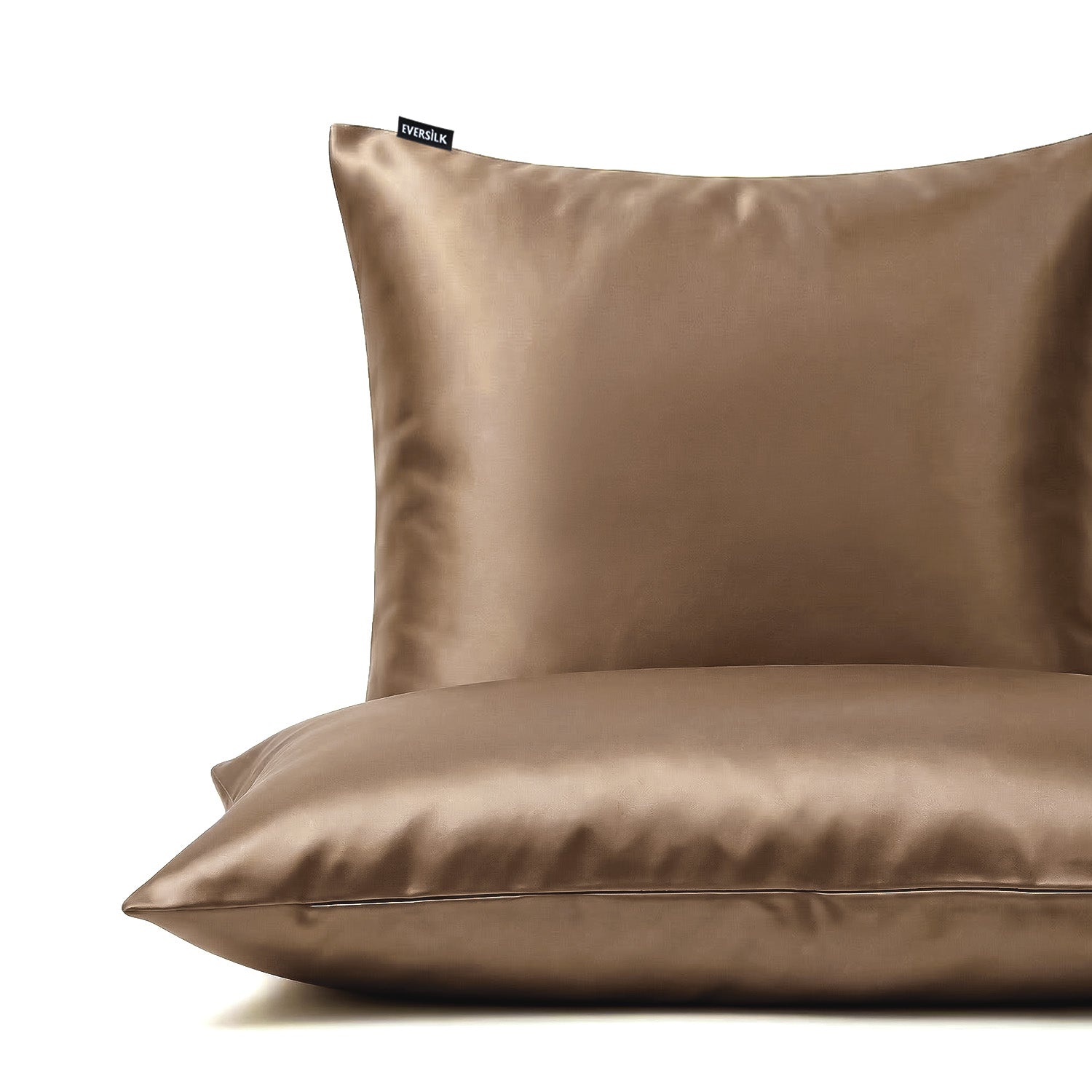 Taie d'oreiller 100% pure soie de mûrier - Taupe Clair - Euro - EVERSILK.fr