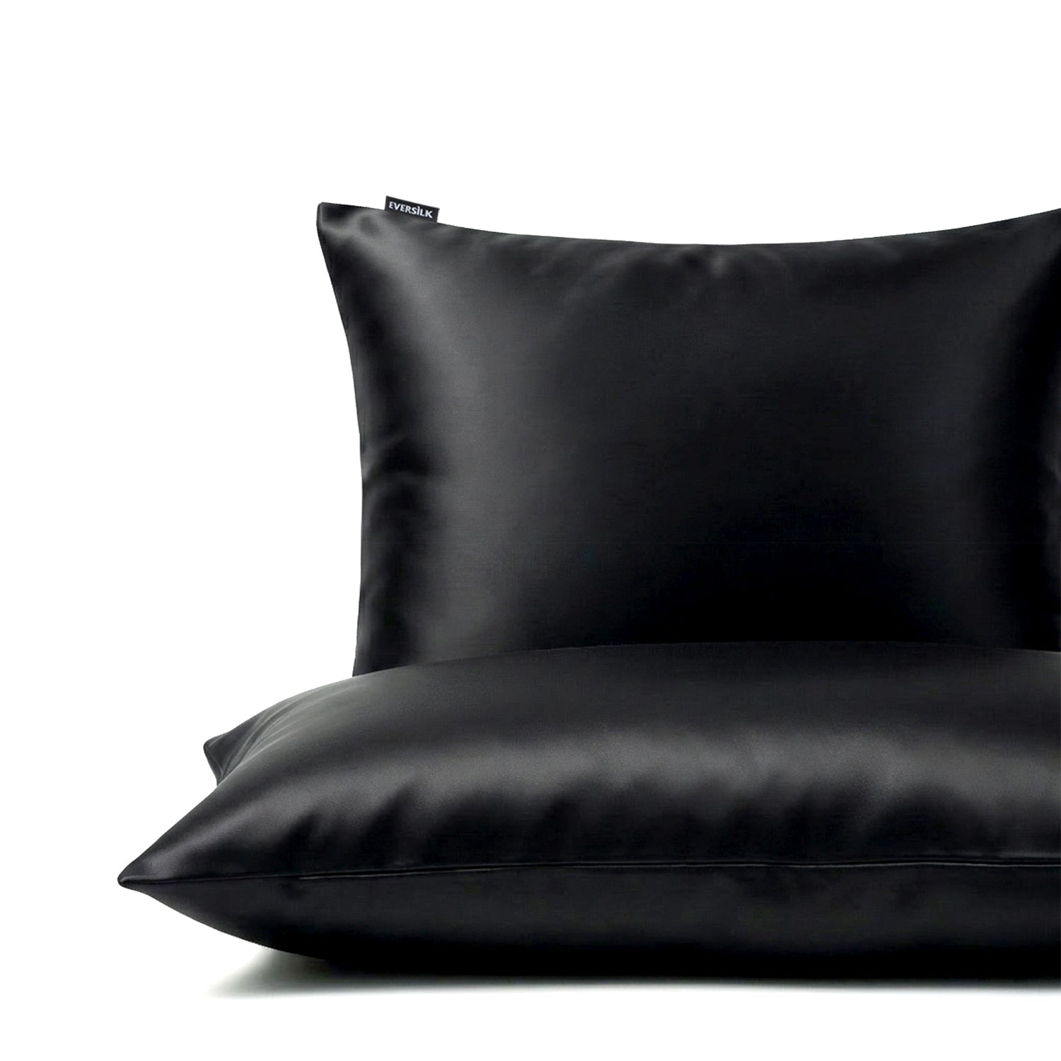Taie d'oreiller 100% pure soie de mûrier - Noir - Rectangulaire - EVERSILK.fr