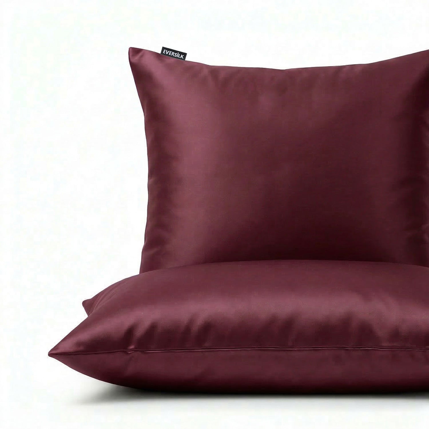 Taie d'oreiller 100% pure soie de mûrier - Burgundy - Euro - EVERSILK.fr