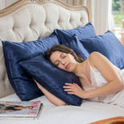 Taie d'oreiller 100% pure soie de mûrier - Bleu Marine - Rectangulaire - EVERSILK.fr