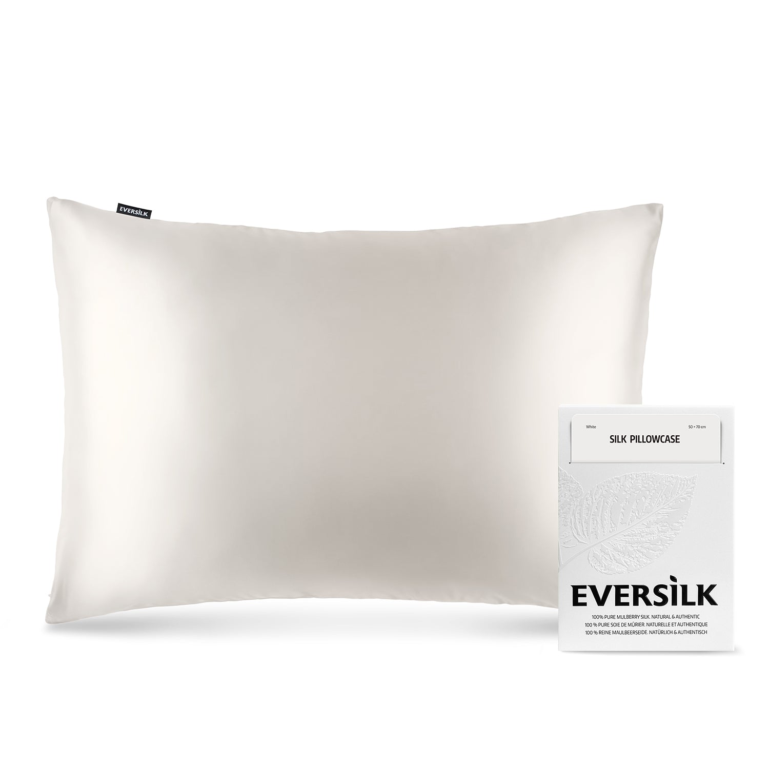 Taie d'oreiller 100% pure soie de mûrier - Blanc - Rectangulaire - EVERSILK.fr
