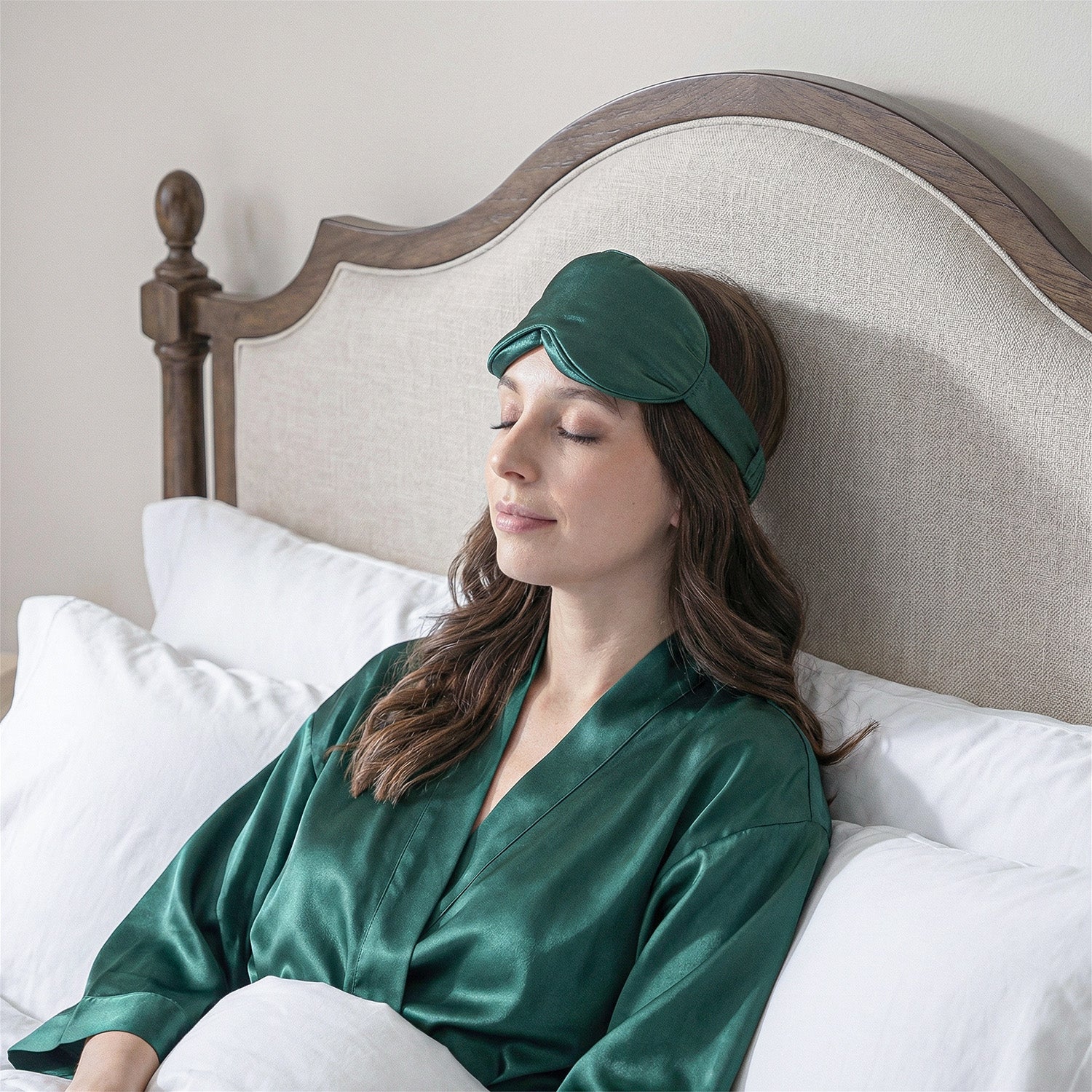 Masque de nuit en soie EVERSILK – Vert Foncé - EVERSILK.fr