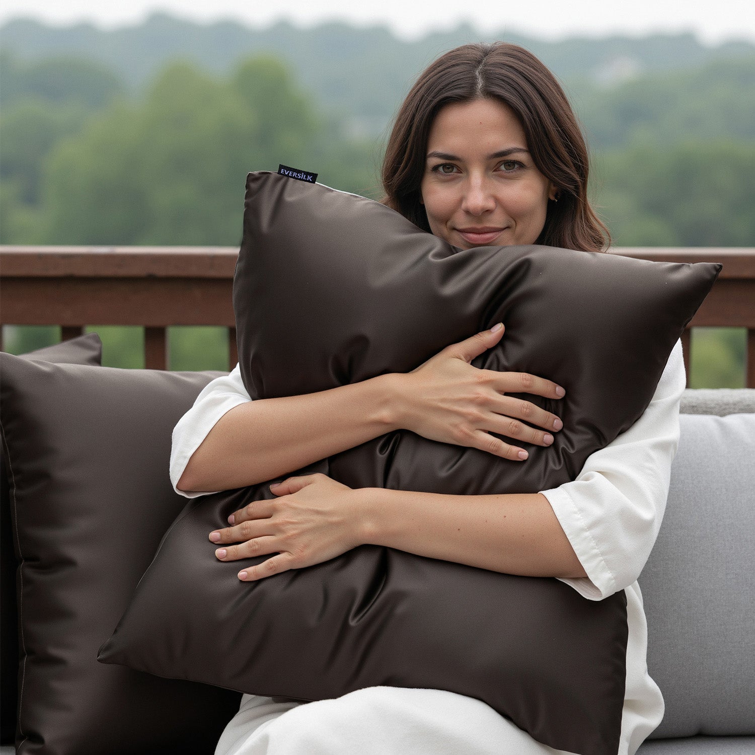 Taie d'oreiller 100% pure soie de mûrier - Gris Foncé - Euro - EVERSILK.fr