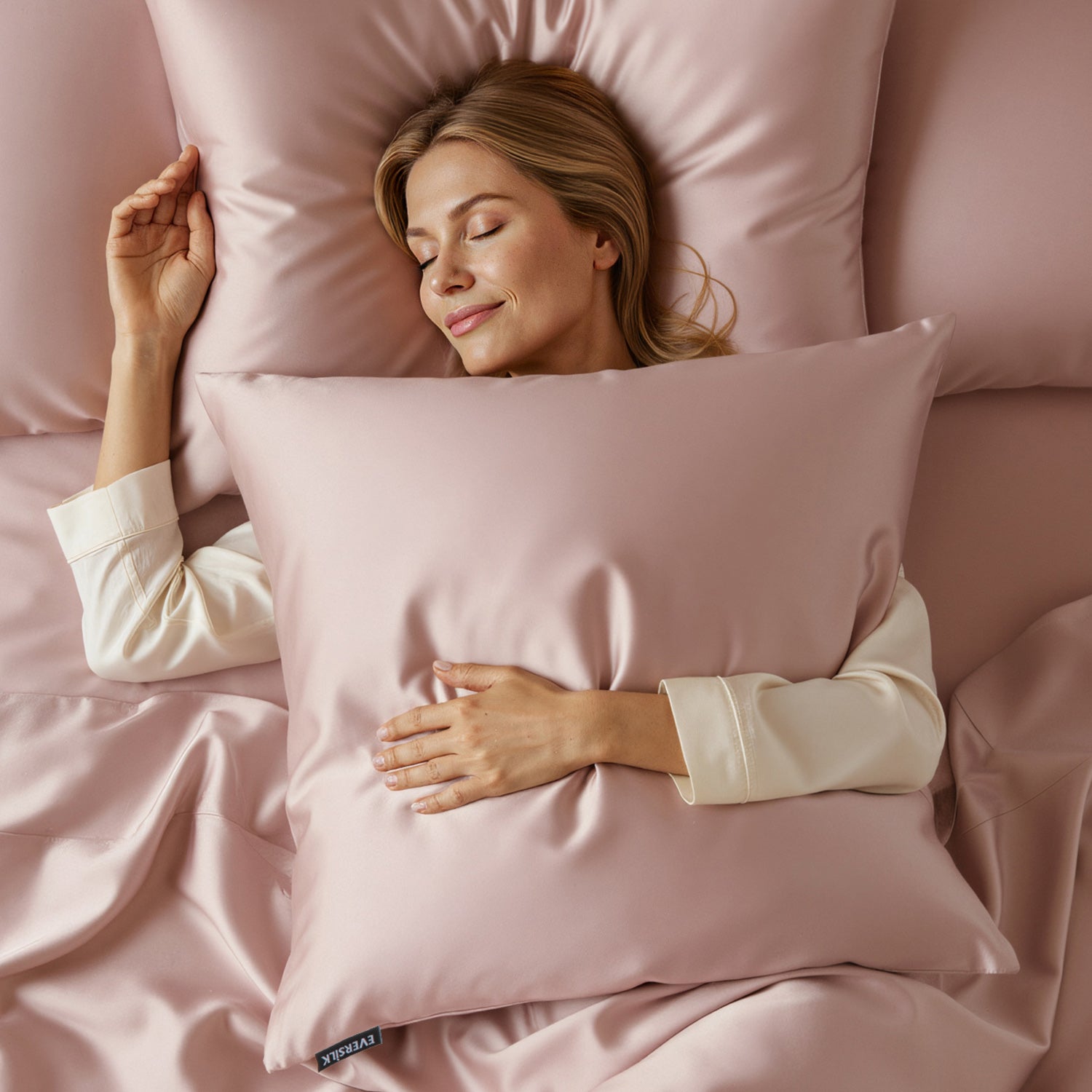 Taie d'oreiller 100% pure soie de mûrier - Rose - Euro - EVERSILK.fr