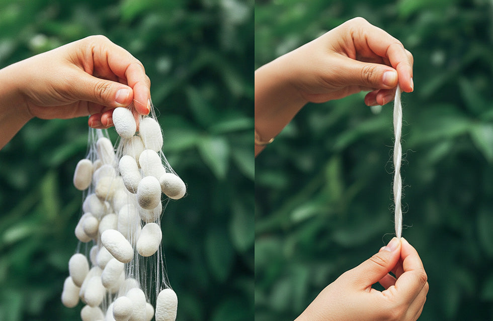 Cocons de soie naturelle et fil de soie long EVERSILK
