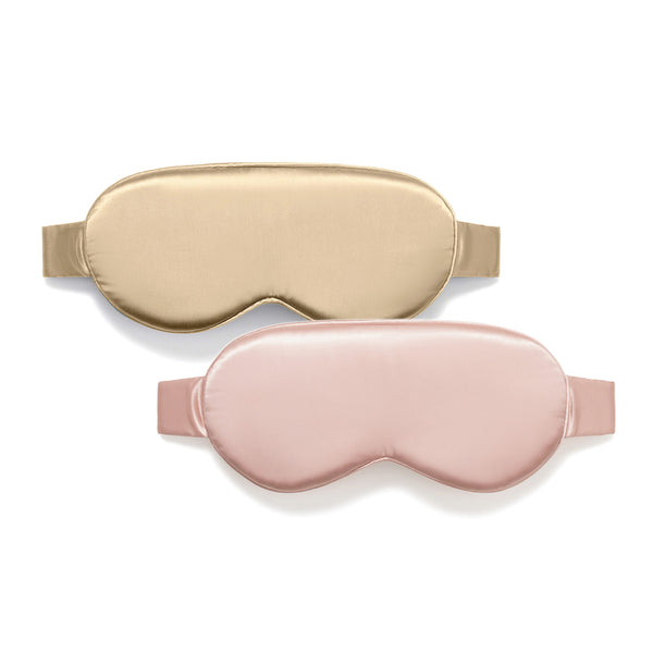 Masque de nuit 3D en soie – Beige, Rose Cerise
