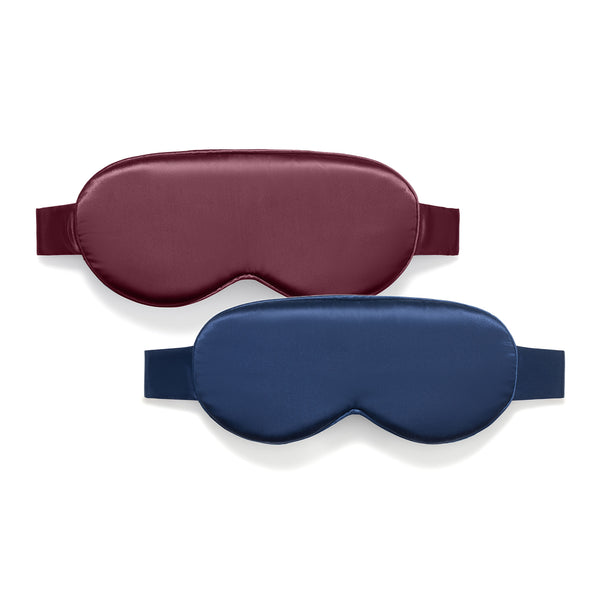 Masque de nuit 3D en soie – Marine, Burgundy