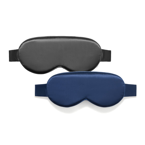 Masque de nuit 3D en soie – Marine, Noir