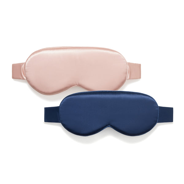 Masque de nuit 3D en soie – Marine, Rose Cerise