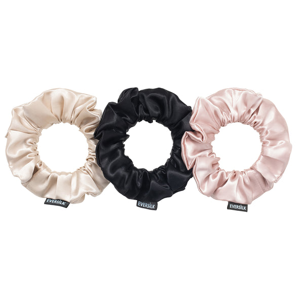 Trio de chouchous – Beige, Lotus & Noir - EVERSILK.fr