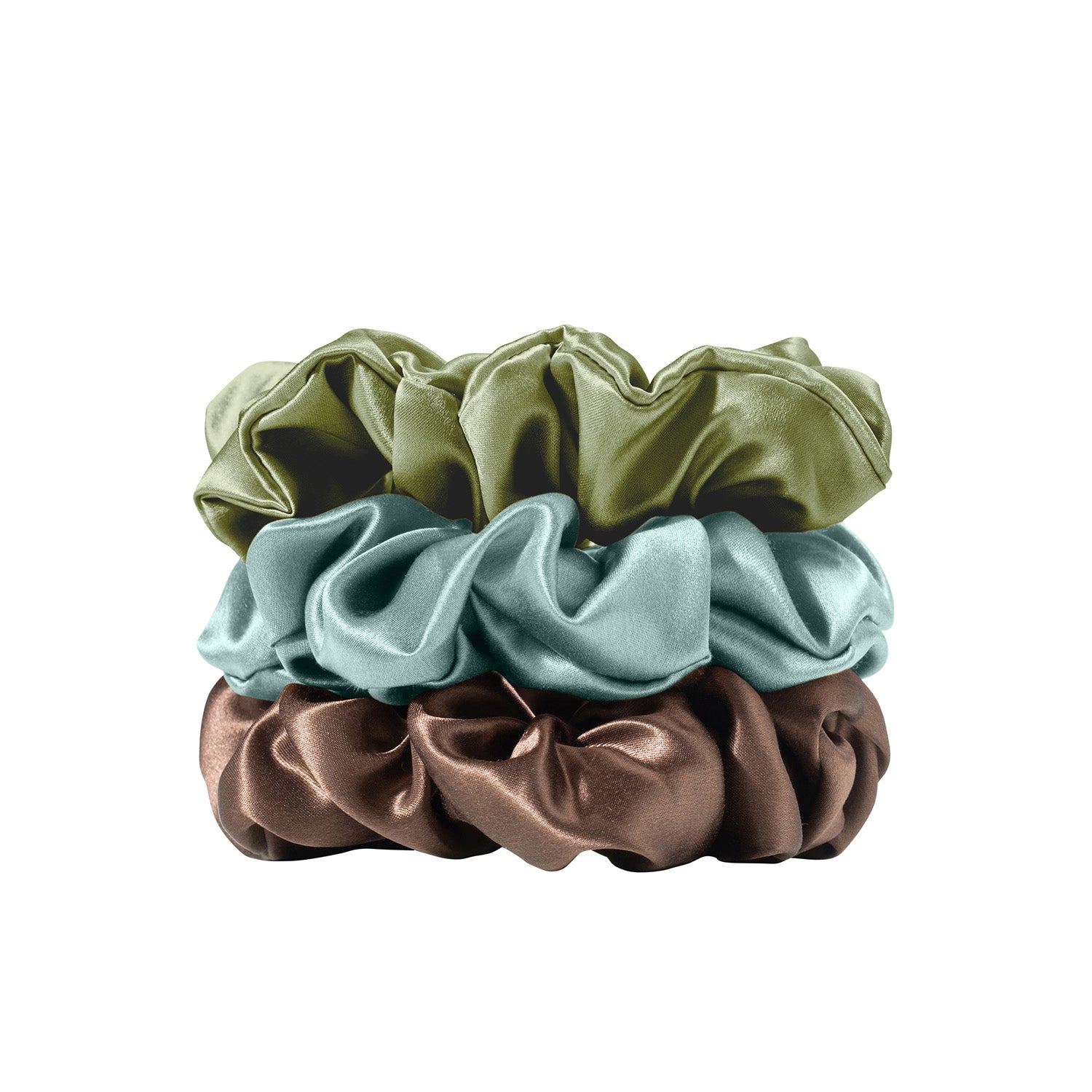 Trio de chouchous – Olive, Vert d’eau & Chocolat - EVERSILK.fr