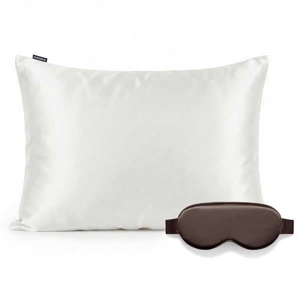 Duo Taie & Masque - Blanc, Chocolat