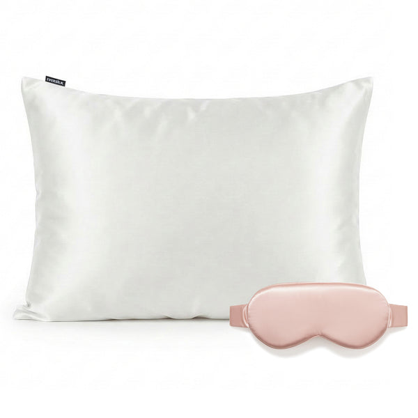 Duo Taie & Masque - Blanc, Rose Cerise