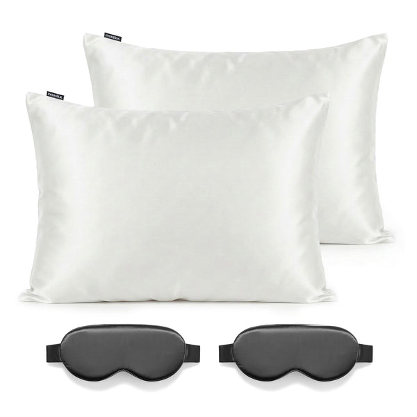 Duo Taie & Masque - Blanc, Noir