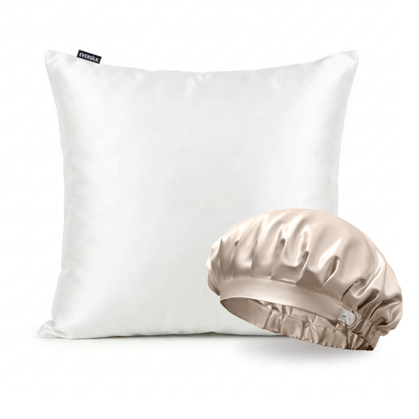 Duo Taie & Bonnet - Blanc, Beige