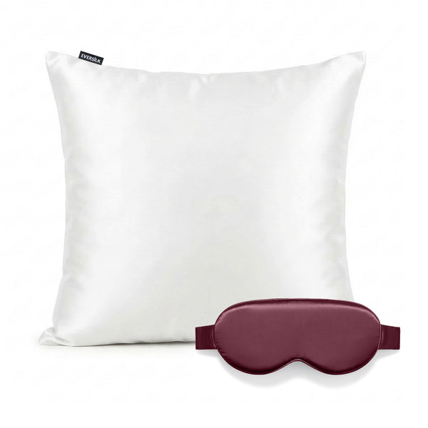Duo Taie & Masque - Blanc, Burgundy