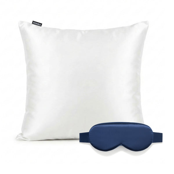 Duo Taie & Masque - Blanc, Marine