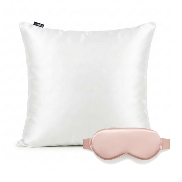 Duo Taie & Masque - Blanc, Rose Cerise