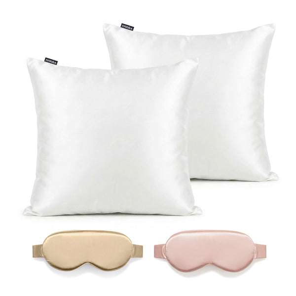 Duo Taie & Masque - Blanc, Beige & Rose Cerise