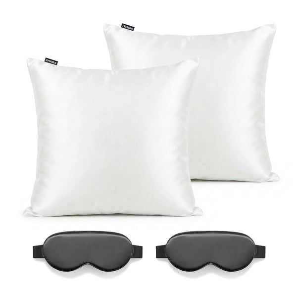 Duo Taie & Masque - Blanc, Noir