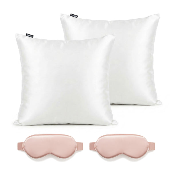 Duo Taie & Masque - Blanc, Rose Cerise