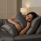 Taie d'oreiller 100% pure soie de mûrier - Gris Foncé - Rectangulaire - EVERSILK.fr