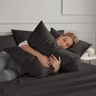 Taie d'oreiller 100% pure soie de mûrier - Noir - Euro - EVERSILK.fr