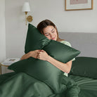 Taie d'oreiller 100% pure soie de mûrier - Vert Foncé - Euro - EVERSILK.fr